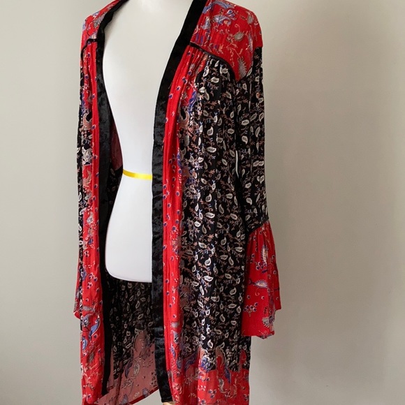 SOLD OUT NWT Boho Gypsy Patchwork Kimono Velvet S - Picture 10 of 13